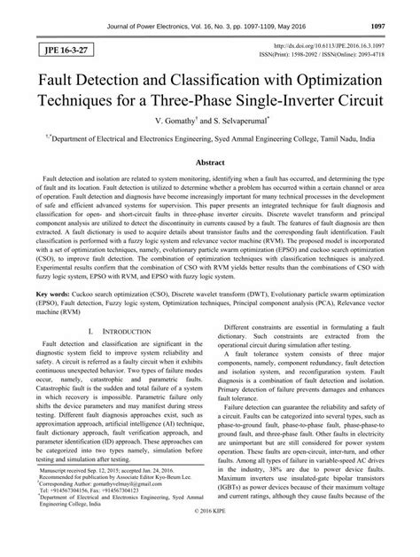 Pdf Fault Detection And Classification With Optimization Dokumen Tips