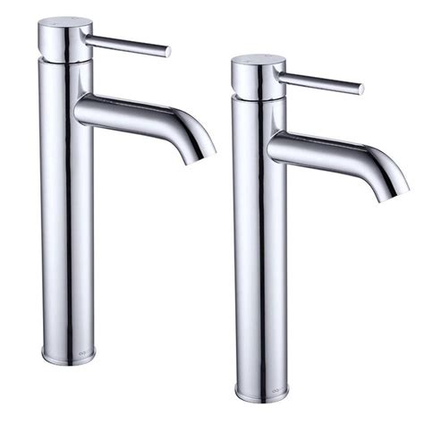 Yescom Bathroom Sink Faucet One Hole Lavatory Faucet Tall Single Lever Handle Countertop Cold