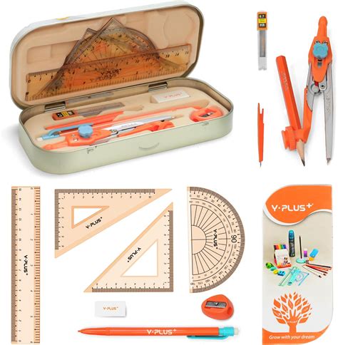 Geometry Set For Students Math Protractor Compass With