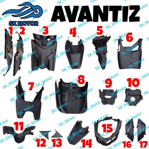 Yamaha Ego Avantiz Original Inner Cover Full Set Kaver Hitam Meter Tank