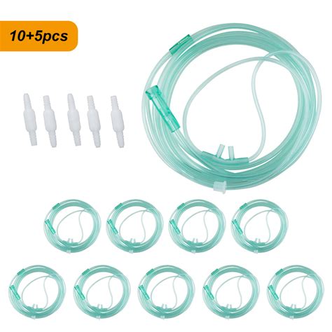 Premium Oxygen Tubing Set For Adults 5 Nasal Cannulas 7ft Swivel Tubing And Grade Connector