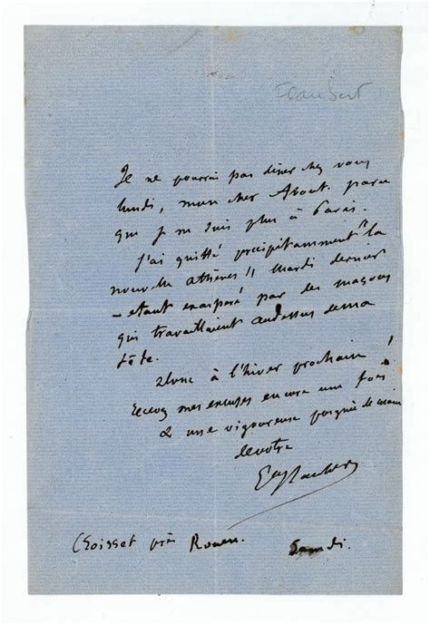 Flaubert Gustave Autograph Letter Signed Antiquariat Inlibris