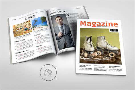 A5 Magazine Template Magazine Templates ~ Creative Market