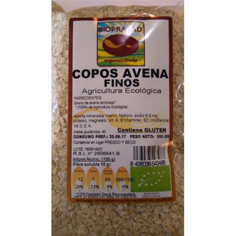 Copos De Avena Finos Bioprasad Gr