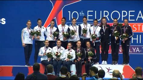 European Championships Womens Team Final Medal Ceremony 2023 Artistic