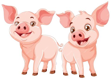 Premium Vector Cheerful Cartoon Piglet Friends