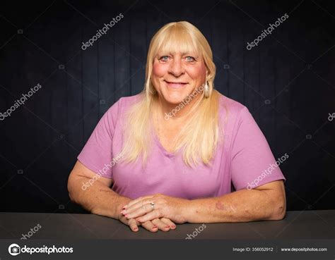 Seated Portrait Smiling Blonde Trans Woman Stock Photo Creatista 356052912