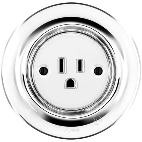 Porcelain Wall Socket Chrome Usa 15 Amp Dyke And Dean