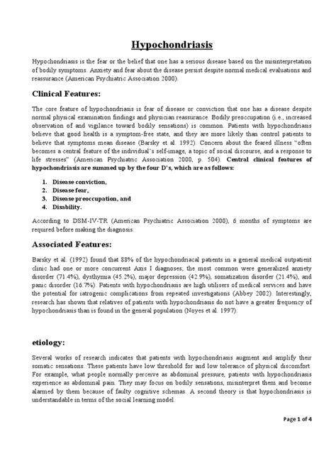 Hypochondriasis and Pain | PDF | Epidemiology | Cognitive Science