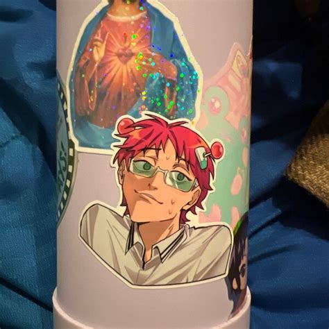 Saiki K Vinyl Stickers Yayu Waterproof Vinylanime Water Bottle