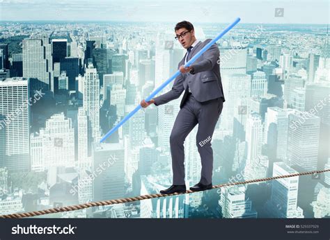 Businessman Doing Tightrope Walking Risk Concept Stock Photo 529337929 | Shutterstock