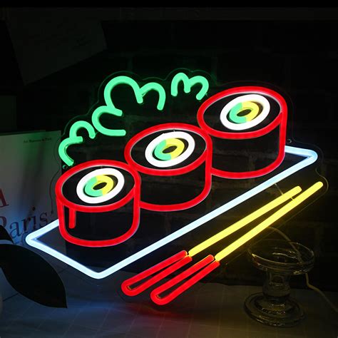 Sushi Neon Sign Usb Powered For Room Decor Ultra Bright Neon Bar Sign