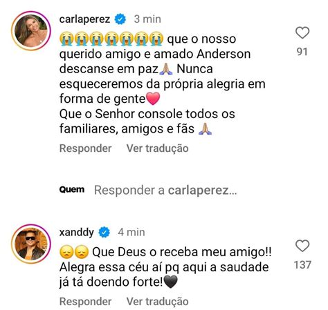 Famosos Lamentam A Morte De Anderson Leonardo Cantor Do Molejo