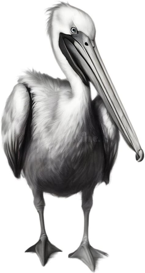 Pencil Sketches Of A Cute Pelican Bird Stock Illustration