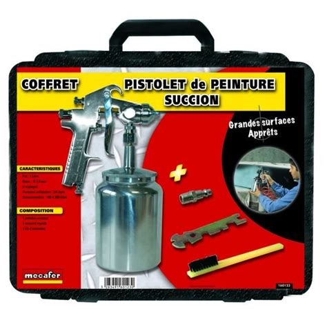 MECAFER Kit Pistolet Peinture Succion Pneumatique Achat Vente