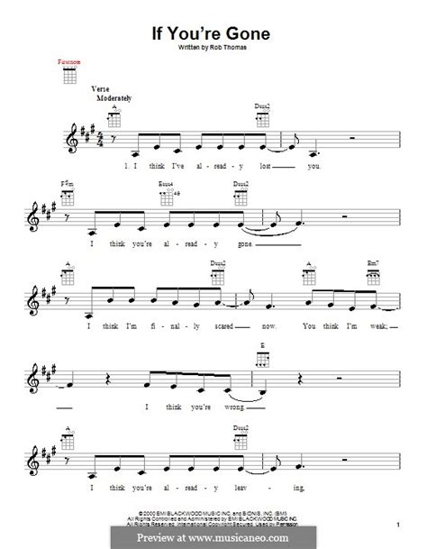 If Youre Gone Matchbox Twenty By R Thomas Sheet Music On Musicaneo