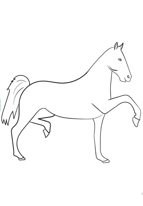 Coloriage Cheval Simple télécharger et imprimer gratuit sur