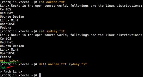 Ejemplos De Comandos Diff En Linux Redessy