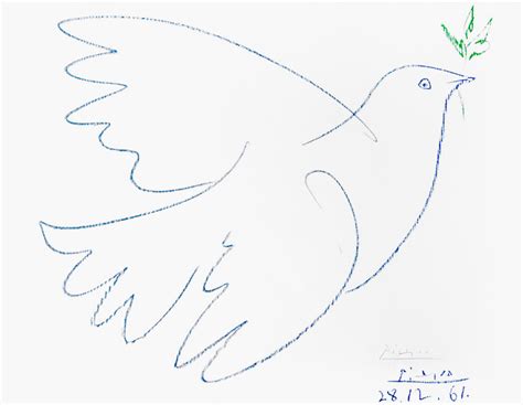 Pablo Picasso La Colombe Bleue Blue Dove 1961 Lithograph S I