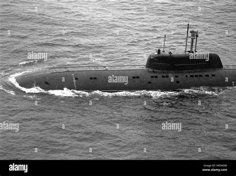 Aerial Port View Of A Soviet Sierra Class Nuclear Powered Attack Submarine Underway Photo