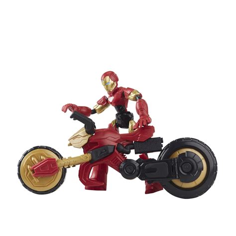 Marvel Bend And Flex Flex Rider Iron Man Action Figure And 2 In 1