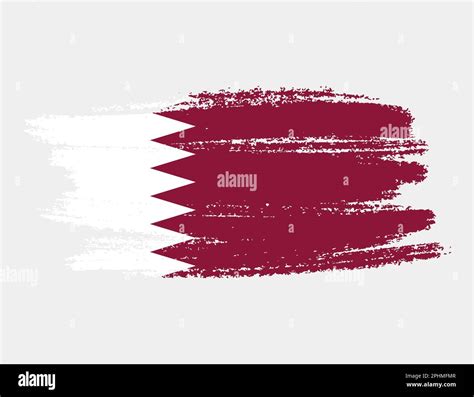 Artistic Grunge Brush Flag Of Qatar Isolated On White Background