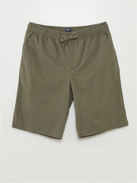 Bermudas Tipo Chino Anchas Con Lino VERDE Kiabi 17 00