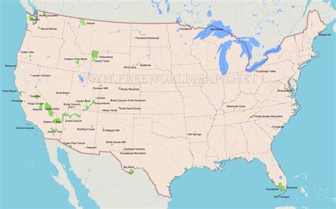 United States National Parks Map