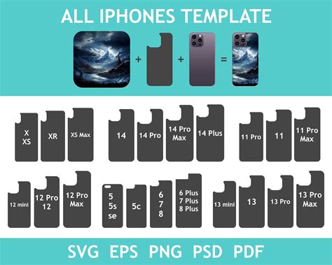 Mega Paquete De Plantilla De Caja De Teléfono Plantilla De Sublimación Para Fundas De Iphone Svg