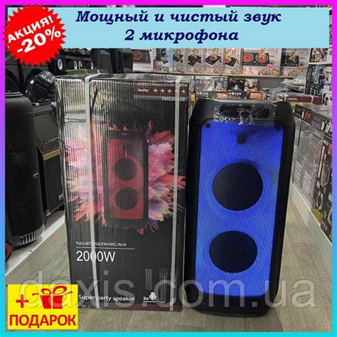 Купить Мощная колонка Pro Audio PA 208-08 с 2 микрофонами, Переносная ...