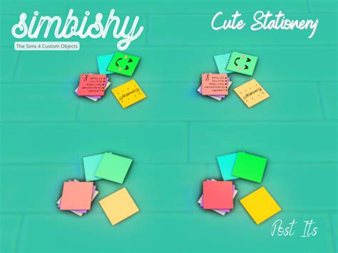 The Sims Resource Cute Stationery Set Post Its