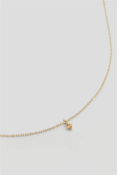 Personalised Necklace With Birthstone In 14k Solid Gold Curious Creatures