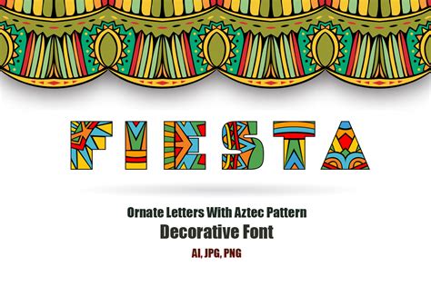 Fiesta ABC Letters Vector Font ~ Graphic Objects ~ Creative Market