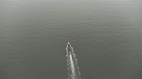 Aerial view from a drone of Thai traditional longtail fishing boats ...