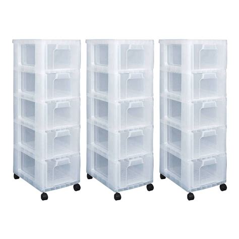 Really Useful Storage Tower 5 X 12 Litres 3 Pack Bundle