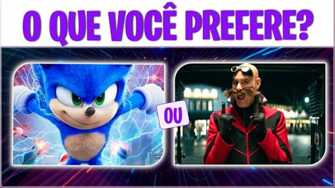 SONIC O que você prefere Jogo das escolhas YouTube