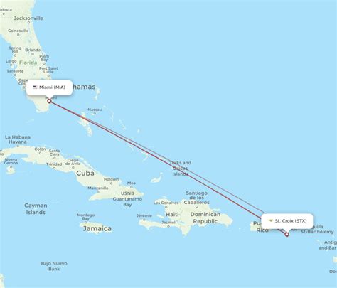 All Flight Routes From Miami To Saint Croix Mia To Stx Flight Routes