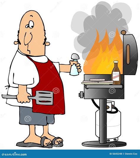 Flaming Bbq Stock Illustration Illustration Of Grill 5645248