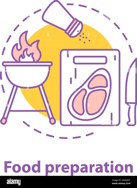 Food Preparation Concept Icon Cooking Idea Thin Line Illustration Barbecue Vector Isolated