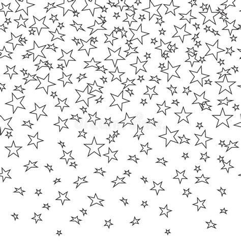 Falling Stars Outline Seamless Background Vector Illustration Stock