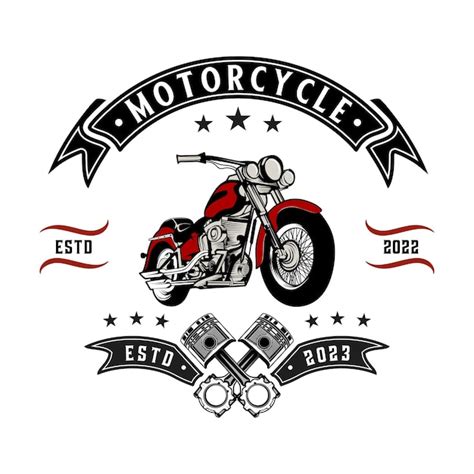 Diseño de logotipo de motocicleta retro concepto de motocicleta para