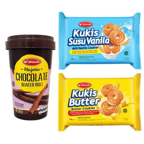 Jual Kokola Kukis Butter Vanilla Biskuit Cookies Wafer Roll Shopee