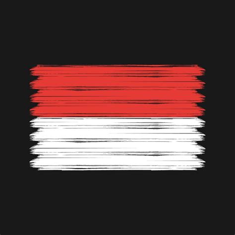 Indonesia Or Monaco Flag Brush Strokes National Flag Vector