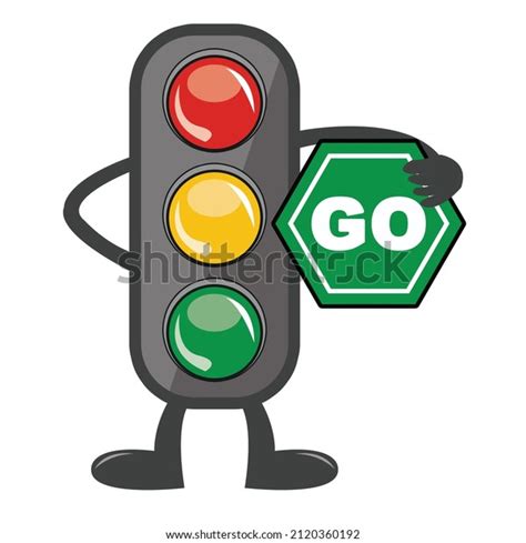 Illustration Traffic Light Cartoon Traffic Sign Stock Illustration