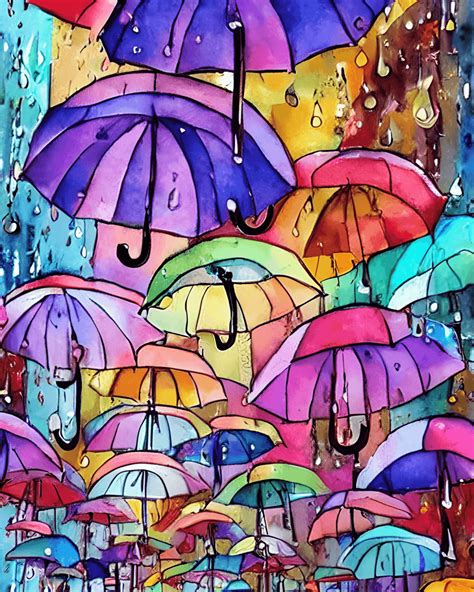 Rainy Day Umbrella's · Creative Fabrica