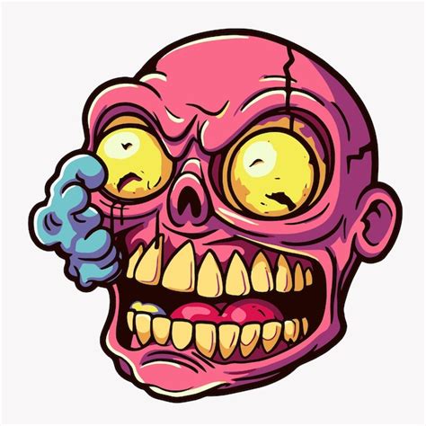 Desenho De Ilustra O De Cabe A De Zumbi Vetor Premium