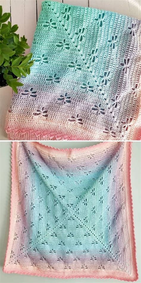 Dragonfly Blanket By Szyszka Handmade In Magical Colorway