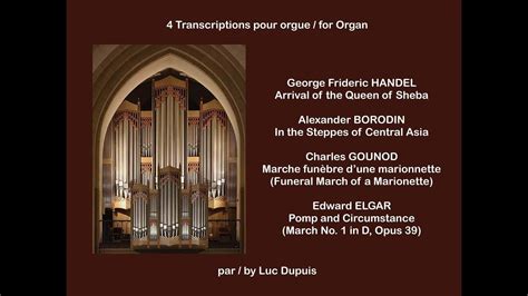 Transcriptions For Organ Excerpts Transcriptions Pour Orgue