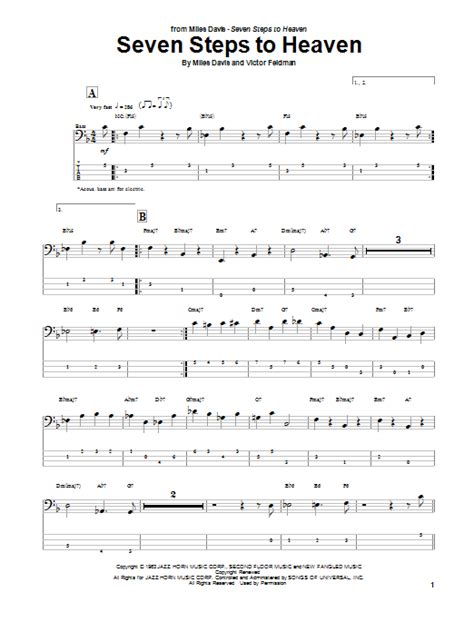 Seven Steps To Heaven By Miles Davis Sheet Music For Bass Guitar Tab At