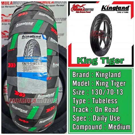 Jual Kingland King Tiger Ring Tubeless All Size Ban Motor Matic